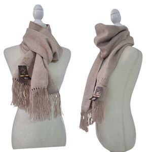 Alpaca Camargo Unisex Men Women 100% Alpaca Fringe Scarf Cozy Warm Winter OS